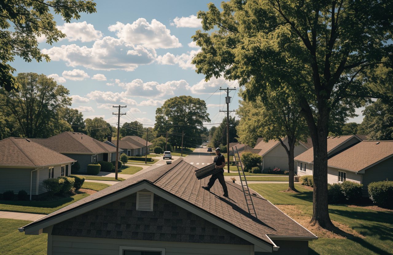 Residential Roofing work underway in Little Rock
