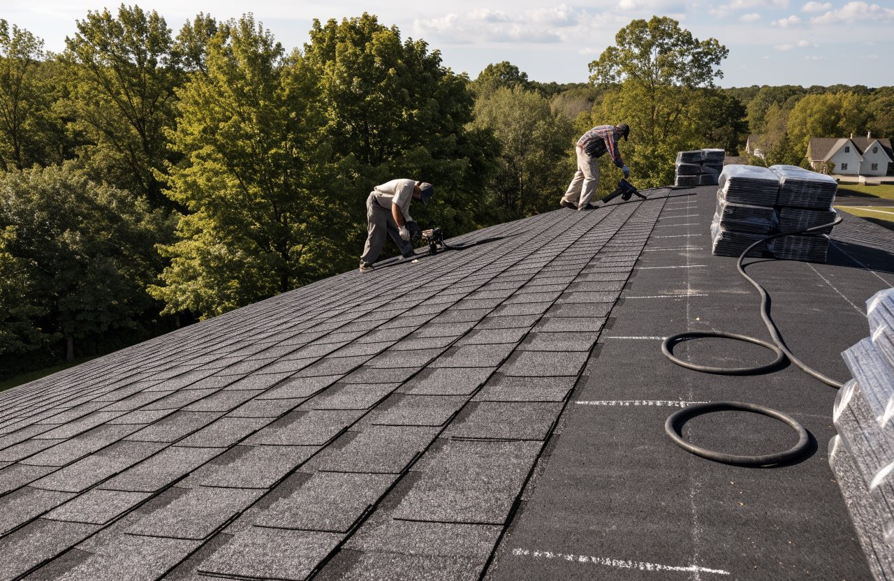 Roof Installation work underway in Little Rock