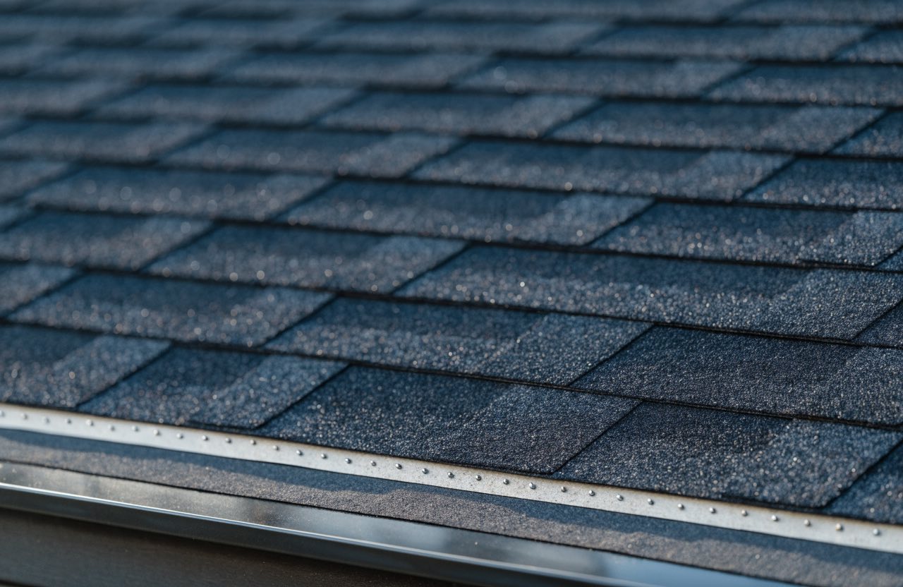 Close inspection of roof installation details