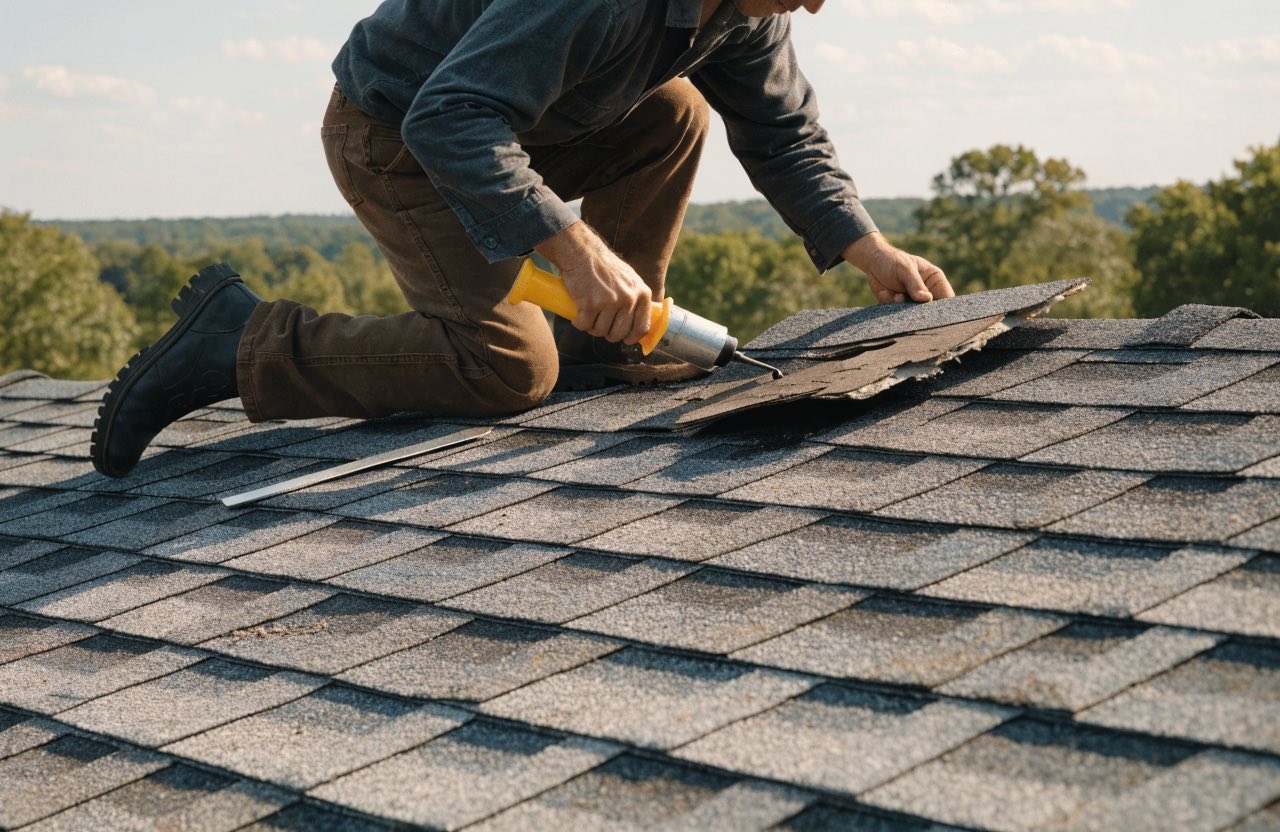 Roof Repair work underway in Little Rock