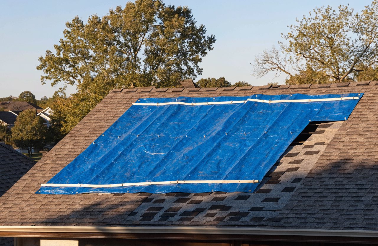 Finished storm damage roof repair project in Central Arkansas