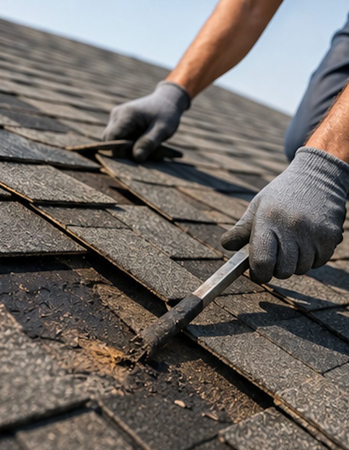 Roofing work on a Benton, Arkansas property